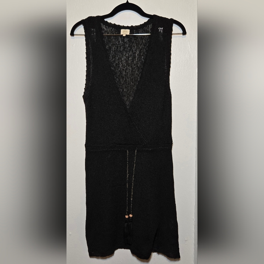 Blanco By Nature Y2K Black Beach Dress With A Waist Drawstring Size M